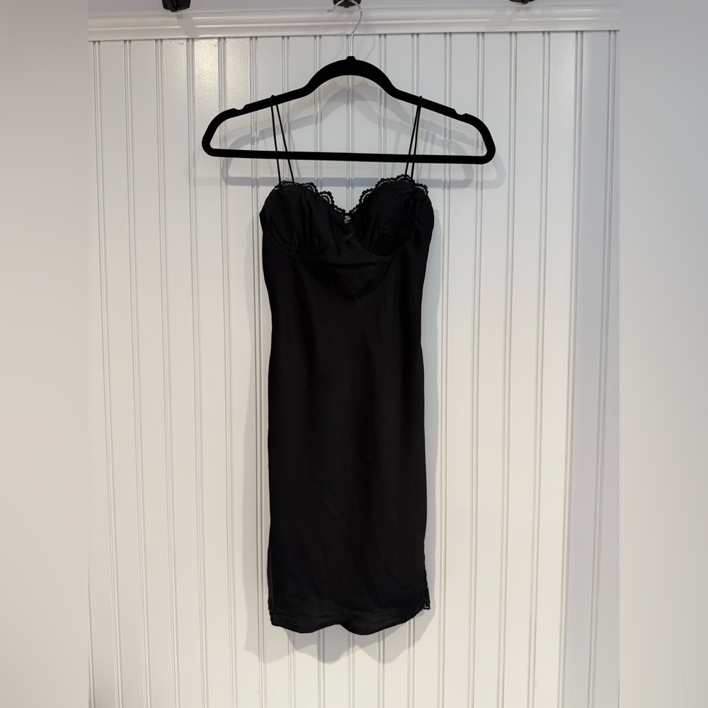 Princess Polly Black Spaghetti Strap Sweetheart Chemise